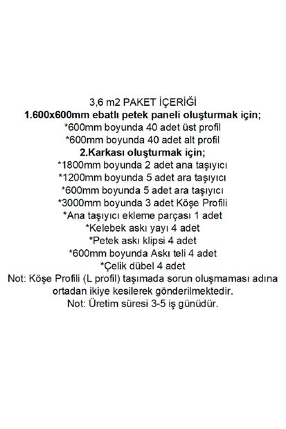 Astav Metal Petek Asma Tavan, 100x100mm Göz Aralıklı, Komple Takım (3,6 M2) - Beyaz - 4