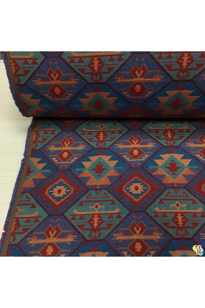 Anatolia Etnik Dokuma Kilim Desenli Kumaş