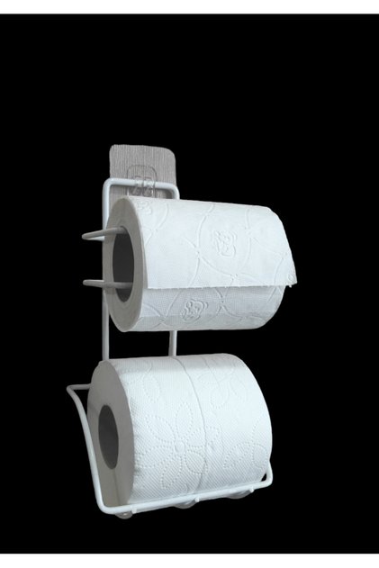 White Refilled WC Paper Holder - Adhesive