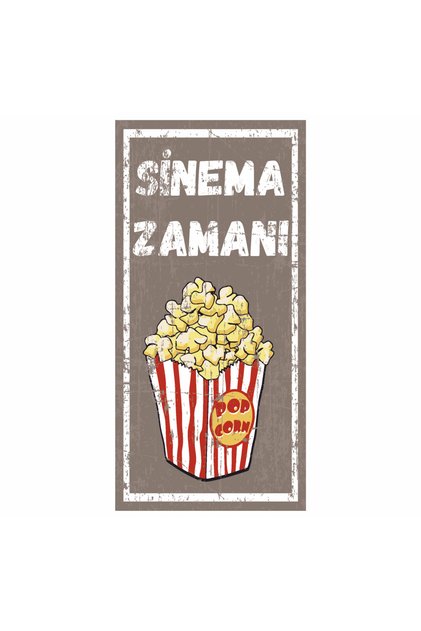وقت السينما الفشار ديكور المنزل اللوحة ملصق خشبي صغير الرجعية