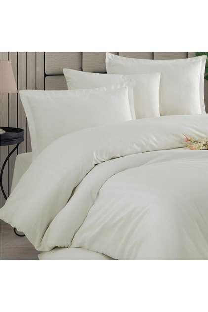 Ranforce 100% Cotton Single Duvet Cover Melkor V2 Ecru