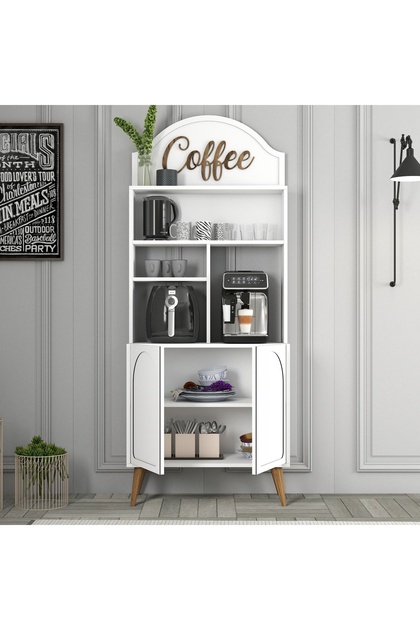 Variant Mobilya Lyon Kahve Köşesi Çok Amaçlı Dolap 80cm - Beyaz