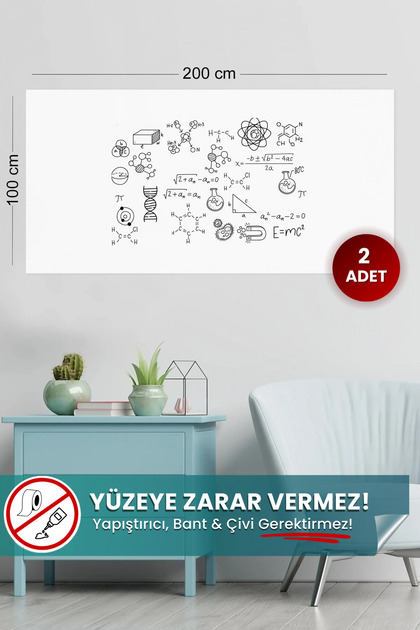 Akıllı Kağıt - 100x200 Cm Beyaz, 1 Alana 1 Bedava, Fotoğraf Belge Not Tutucu Özellikli Yazı Tahtası