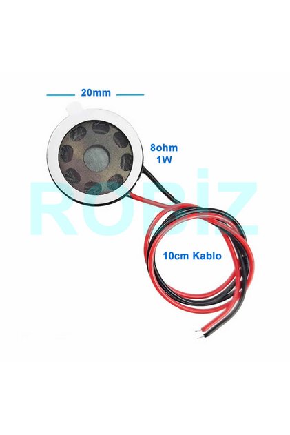 Hoparlör 1W 8ohm 20mm Yuvarlak 10cm Kablolu Mini 2cm Speaker Ses Müzik Amfi Ürün Müze Otomobil