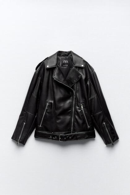 Zara OVERSIZE BIKER JACKET- Trendyol