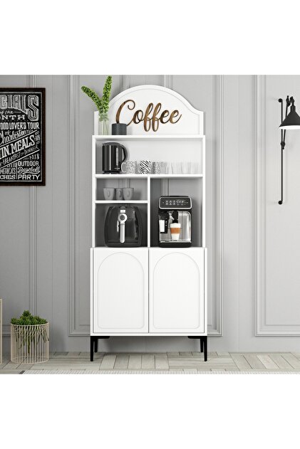 Variant Mobilya Lyon Kahve Köşesi Çok Amaçlı Dolap 80cm - Krem