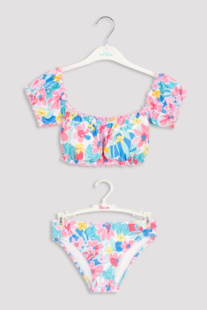 Penti Kız Çocuk Floral Straplez Bikini Takımı - 1