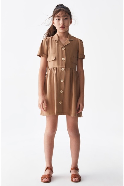 LIMI girl soft texture cargo shirt dress