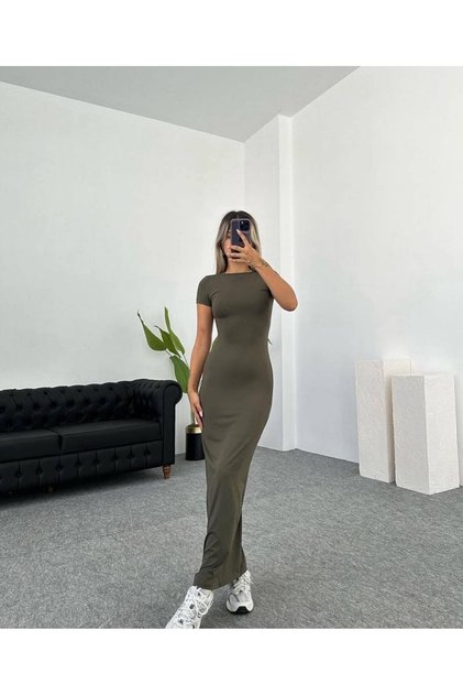 Rochie maxi pentru femei, cu mânecă scurtă, khar