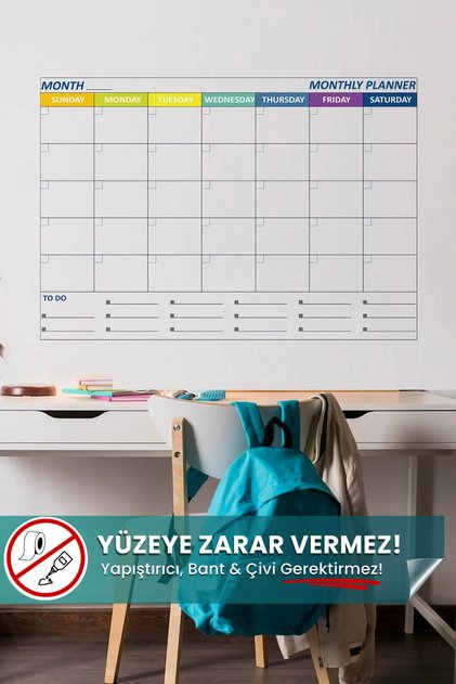 Neograničeni engleski mesečni planer - Statični pametni papir - Prenosiva, praktična i praktična tabla
