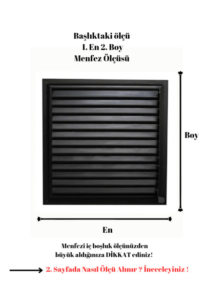 Mat Siyah 55x45 Alüminyum Menfez Banyo Wc Havalandırma Panjur