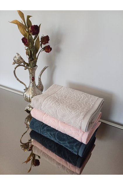 SEVGİ EL HAVLU SETİ 3'LÜ 50*90 CM (TAŞ-PUDRA-İNDİGO)