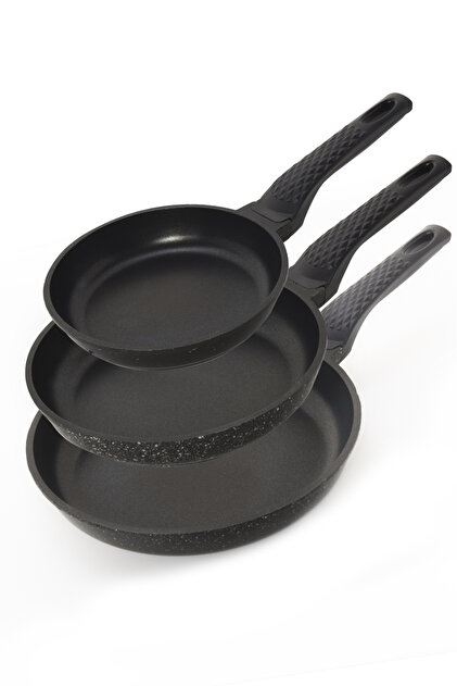 Titanyum Döküm Tava Set 3 adet Siyah E0018