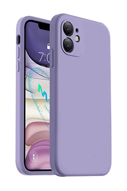 Lavender Square Corner Liquid Velvet Silicone Case for iPhone 11