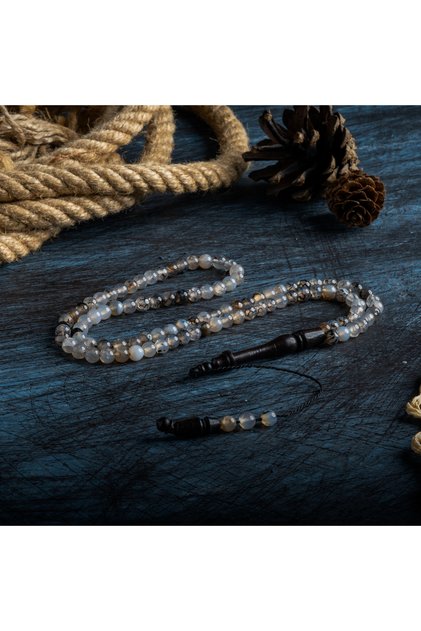 Dragon Agate Stone 99 Beaded 6mm Wooden İmameli Prayer Beads