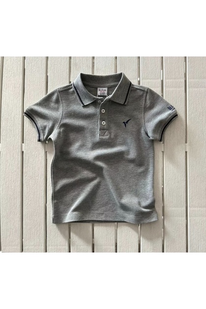 SHORT SLEEVE POLO NECK T-SHIRT WITH STRIPED COLLAR