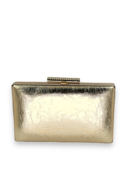 Gold Dore Wrinkled Patent Leather Evening Dress Bag Evening Bag Wedding Engagement Henna Bag