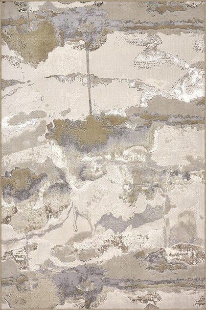 Beige Gray Themed Abstract Patterned Creative Modern Decorative Carpet 3956