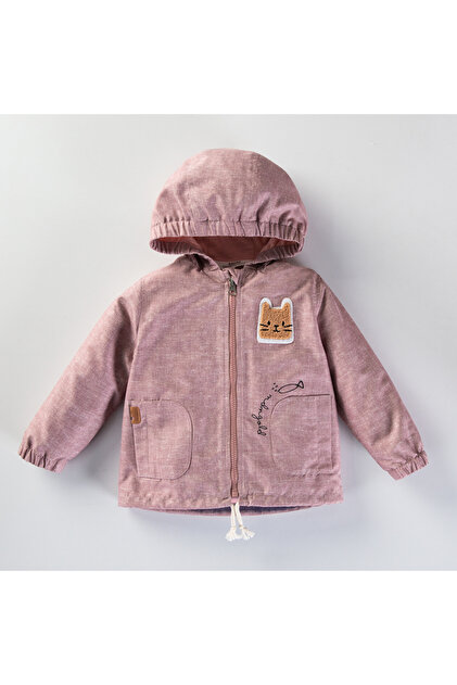 kid0116様 Midimod 1-5 Yaş Kapüşonlu Mevsimlik Kedili Kız Çocuk Yağmurluk