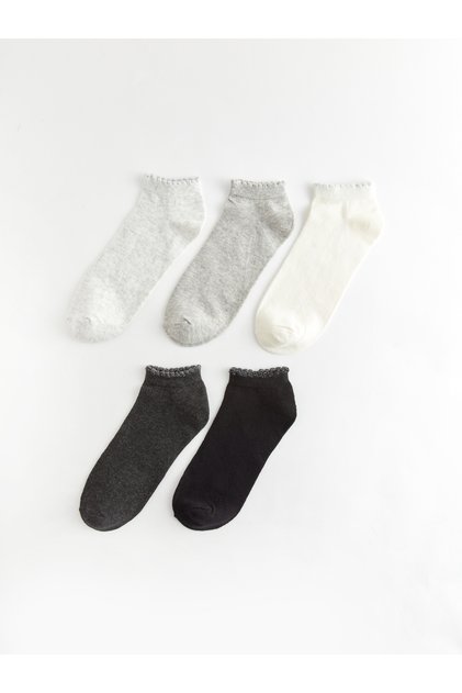 Women's Plain Booties Socks 5-Pack