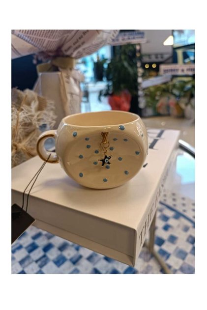 YILDIZ NAZAR SERAMİK EL YAPIMI HANDMADE KUPA