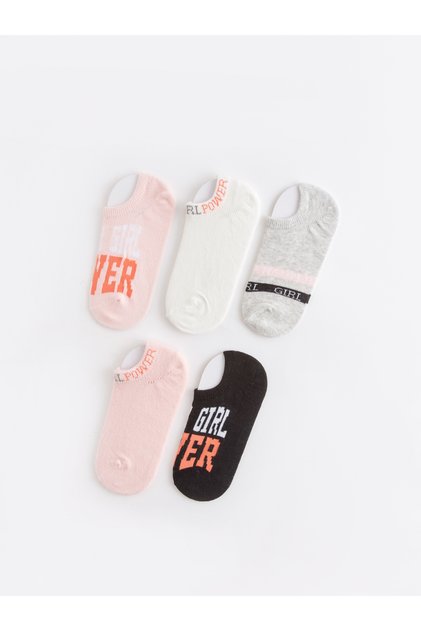 Lcw Kids Patterned Girls' Sneaker Socks 5-Pack (S4)