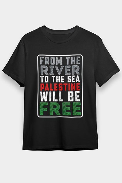 Palestine Black Unisex Kids T-Shirt