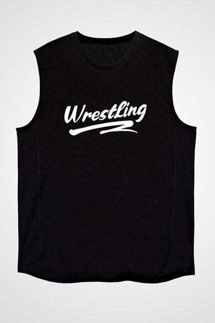 Wrestling Black Unisex Sleeveless T-Shirt Cut Sleeve T-Shirt