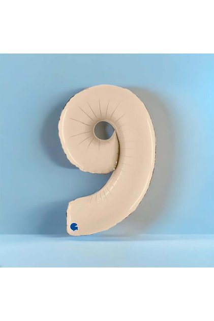 Sea Sand Beige Retro Cream 9 Number Foil Balloon