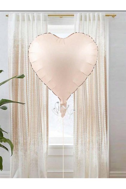 Satin Champagne Color Heart Foil Balloon 40 Cm