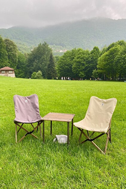 Bag The Joy 50x50x50 cm Ahşap Katlanır Rulo Kamp Masası | Piknik