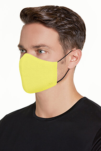 Hemington Pamuk Yıkanabilir Sarı Triko Maske - 3