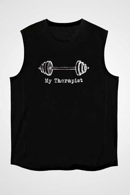 Halter Black Unisex Sleeveless T-Shirt Cut Sleeve T-Shirt