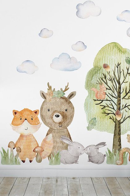 Forest Animals Themed Wall Sticker Set