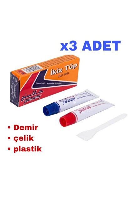 JALASANJ 3 Adet Ikiz Tüp Iran Yapıştırıcısı Kuvvetli Plastik Çelik
