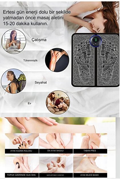 MEDITERIAN Siyah Ems Ayak Masaj Pedi Foot Massager Titreşimli