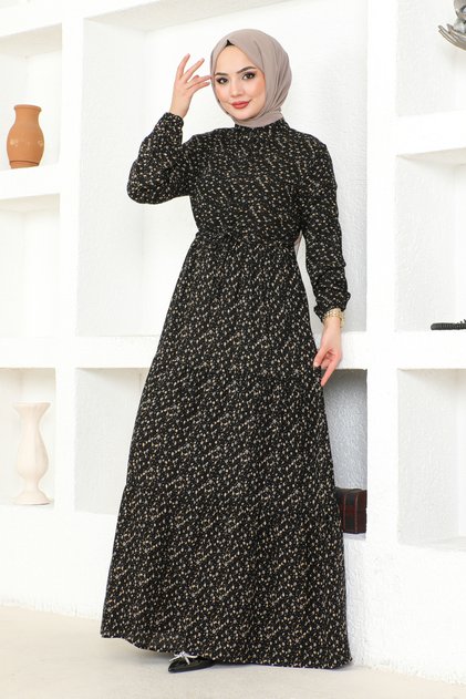 Crispy Pattern Buttoned Dress