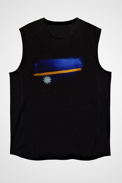 Nauru Black Unisex Sleeveless T-Shirt Cut Sleeve T-Shirt