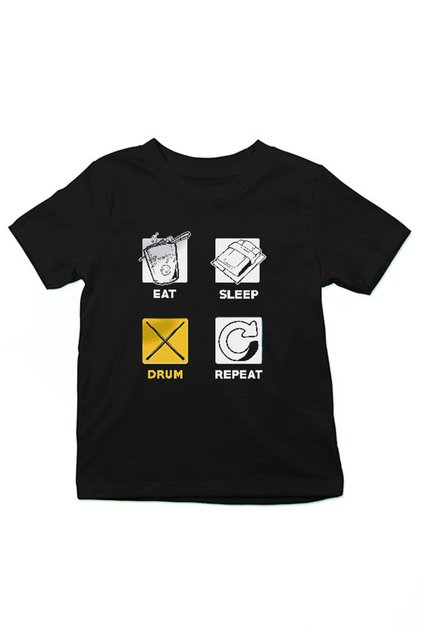 Bateri Eat Sleep Drum Black Unisex Kids T-Shirt T-Shirt