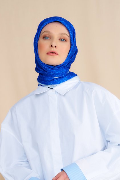 وشاح قطن Mk ساكس أزرق