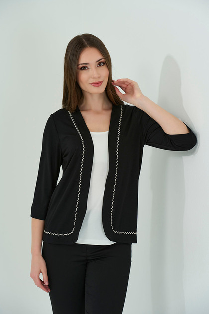 50189 BLACK STRIP DETAILED CARDIGAN