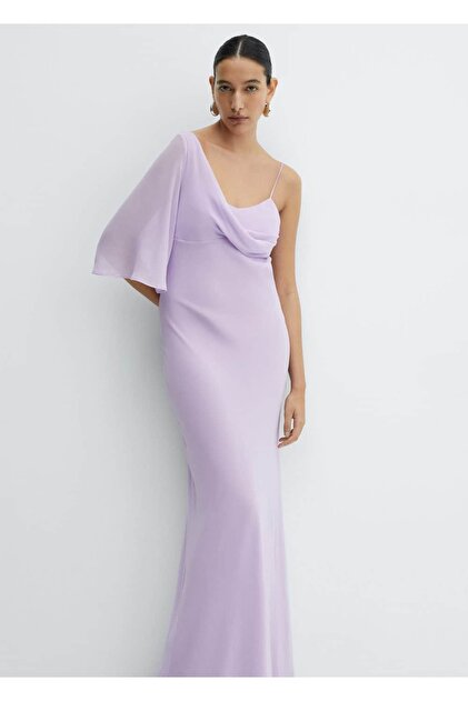 MANGO Asymmetric Bell Cut Sleeve Dress- Trendyol MANGO Asymmetric Bell Cut Sleeve Dress- Trendyol