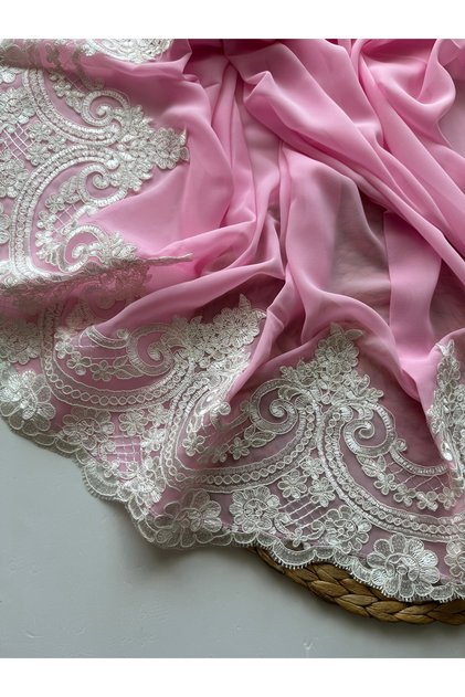 French Guipure Lace Mevlüt Shawl Mevlüt Head Scarf Special Day Chiffon Shawl Scarf Dowry Engagement Bundle