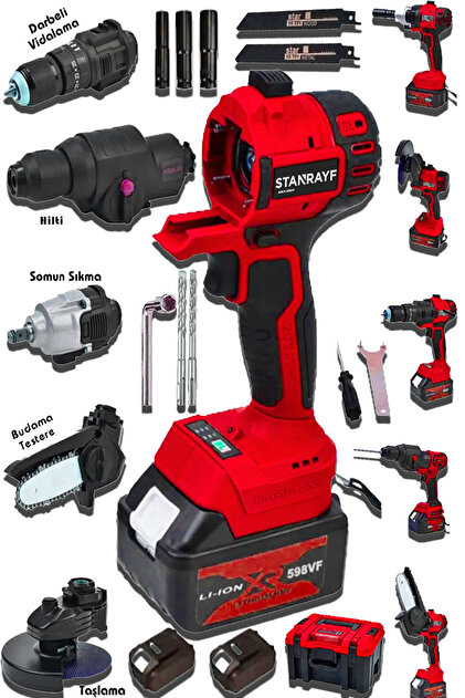 stanrayf Alman Coper 598 V 25 Ah 5 Kafalı Süper Set Darbeli Matkap