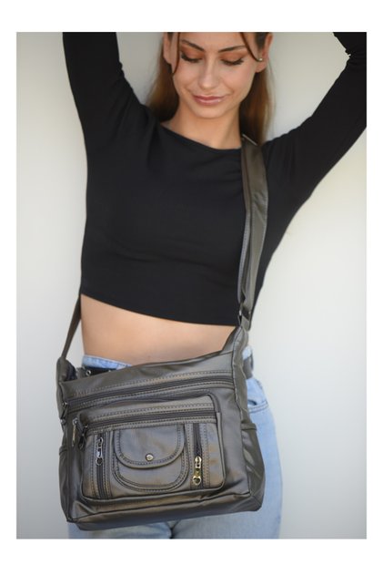Pera Original Soft Washed Leather Multi-Compartment Crossbody Bag