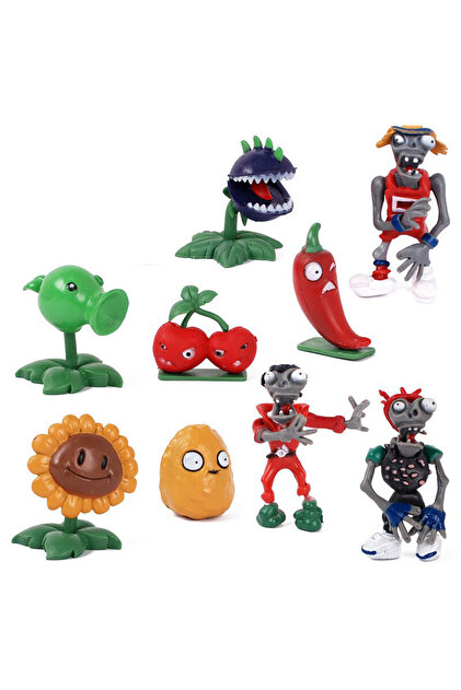 Schulzz Plants And Zombies Zombiler Bitkiler 9 Adet 3-7 Cm Figur