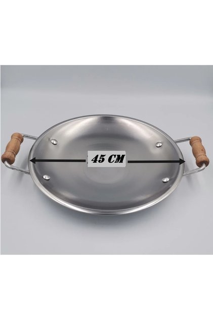 Krom Kapaksız Kavurma Tavası ve Sacı 45 Cm
