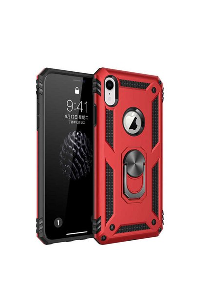 Case for Apple iPhone Xr 6.1 Case Dual Layer Polycarbonate Protection and Magnetic Holder Stand Ring