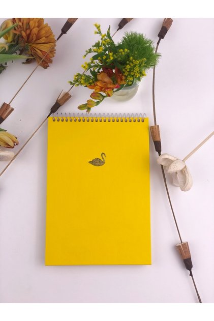 A5 15x21 Cm Spiralli Çizgili Sert Kapak 100 Yaprak Bloknot Defter