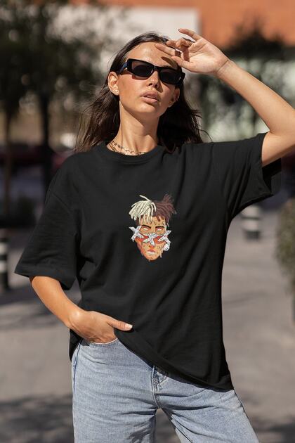 woda usa Xxx Tentacion Printed Oversize T-Shirt- Trendyol